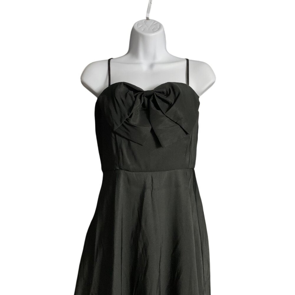A New Day Womens Black Maxi Cocktail Dress w/ Bow Accent & Side Pockets Size 6 - Picture 5 of 12